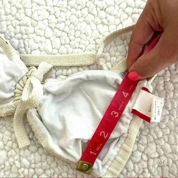 Hotkiss Knitted Striped Spaghetti Strap Tie Accent Bikini Set Size M - Picture 14 of 14